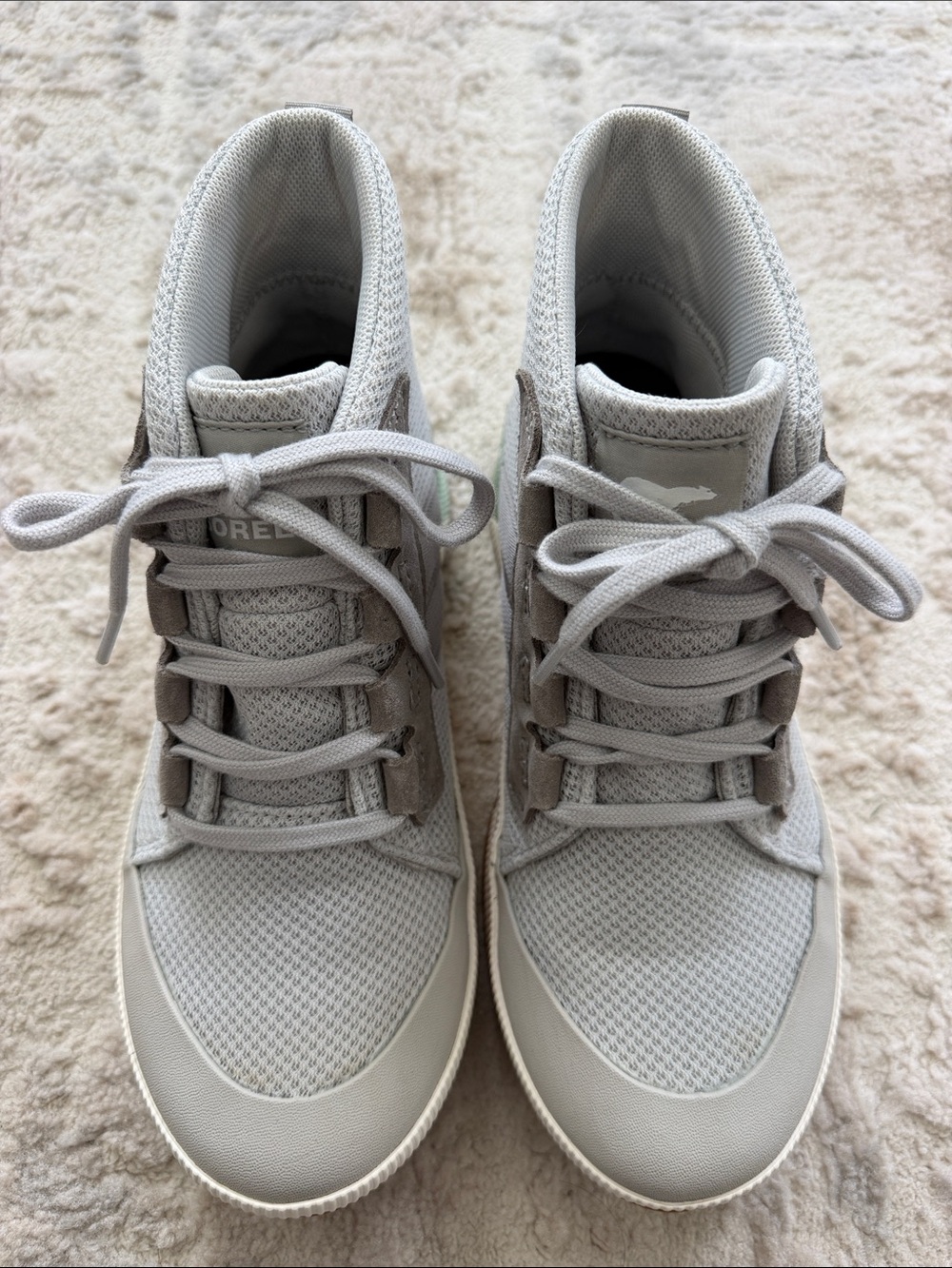 Sorel Women's Light Gray Mesh Lace-Up Sneakers